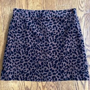 LOFT petite velvet leopard print mini skirt